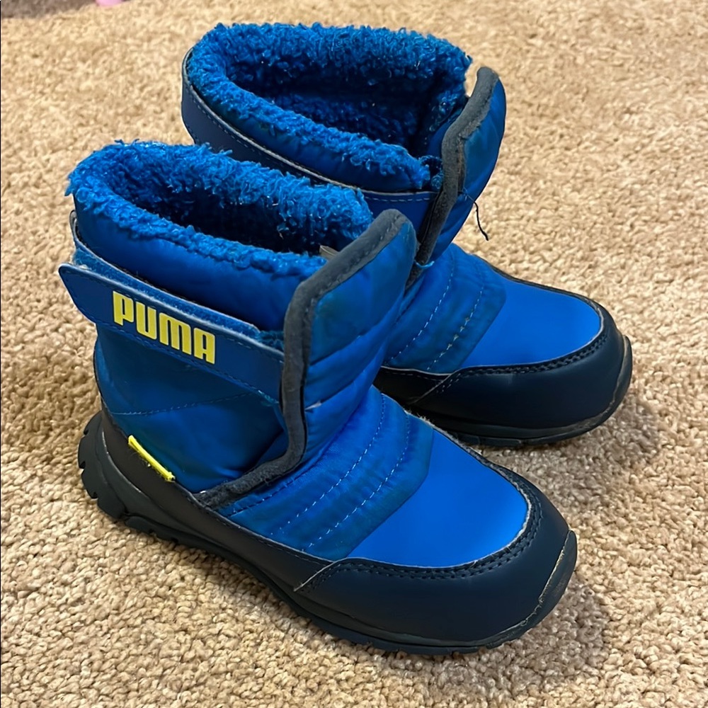 Puma Blue Rain & Snow Boots with Fuzzy Lining